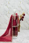 3FANCY GMYS SILK EMBROIDERY 3 MM SEQUENCE & CODING DORI WORK KID’S TOP PALAZZO WITH DUPATTA FESTIVE WEAR WHOLESALE PRICE ETHNIC GARMENT (29)