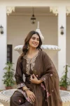 3FANCY JAPAN SATIN SEQUENCE CODING EMBROIDERY WORK TOP PATIYALA WITH DUPATTA FESTIVE WEAR WHOLESALE PRICE ETHNIC GARMENT (23)