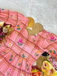 3FANCY MUL CHANDERI CHECKS FLORAL PRINT WORK ONE PIECE DRESS DAILY WEAR WHOLESALE PRICE ETHNIC GARMENT (11)