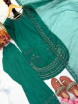 3FANCY NATURAL CREPE EMBROIDERY 3 MM SEQUENCE WORK WITH CUTWORK TOP PATIYALA WITH DUPATTA FESTIVE WEAR WHOLESALE PRICE ETHNIC GARMENT (19)