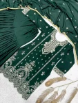 3MODERN CHINON SILK EMBROIDERY SEQUENCE WORK WITH RIVET MOTI WORK TOP SHARARA WITH DUPATTA FESTIVE WEAR WHOLESALE PRICE ETHNIC GARMENT (8)