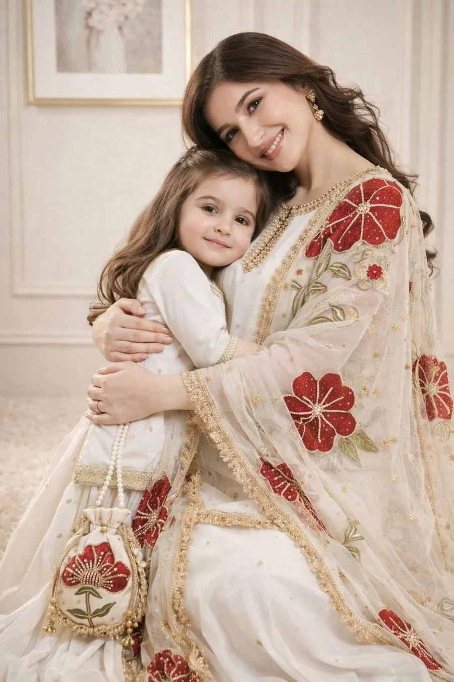 3MODERN GMY SILK EMBROIDERY SEQUENCE WORK MOTHER DAUGHTER SET FESTIVE WEAR WHOLESALE PRICE ETHNIC GARMENT (17)