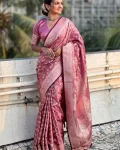 3MOST PICKED LICHI SILK JACQUARD WORK SAREE WITH UNSTITCHED BLOUSE WEDDING WEAR WHOLESALE PRICE ETHNIC GARMENT (26)