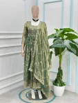 3NEW ARRIVAL FENDY SILK EMBROIDERY SEQUENCE ZARI WORK GOWN BOTTOM WITH DUPATTA FESTIVE WEAR WHOLESALE PRICE ETHNIC GARMENT (40)