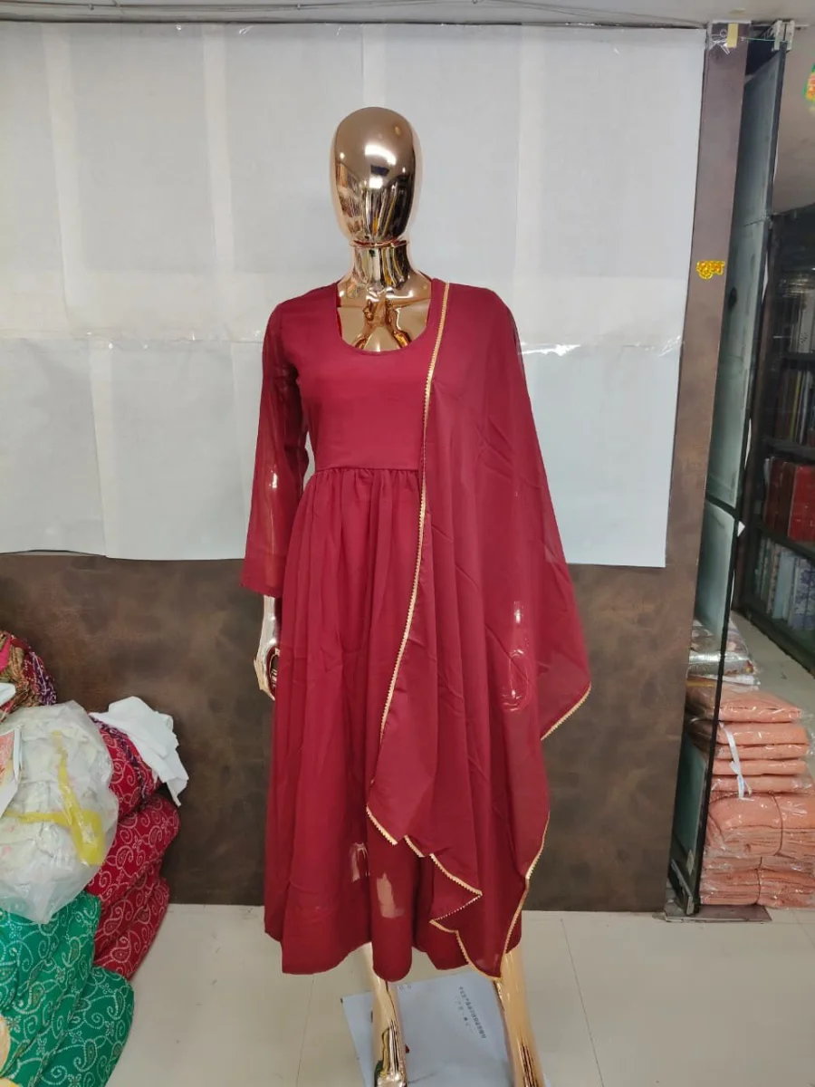 3NEW ARRIVAL GEORGETTE PLAIN TOP WITH DUPATTA DAILY WEAR WHOLESALE PRICE ETHNIC GARMENT (3)
