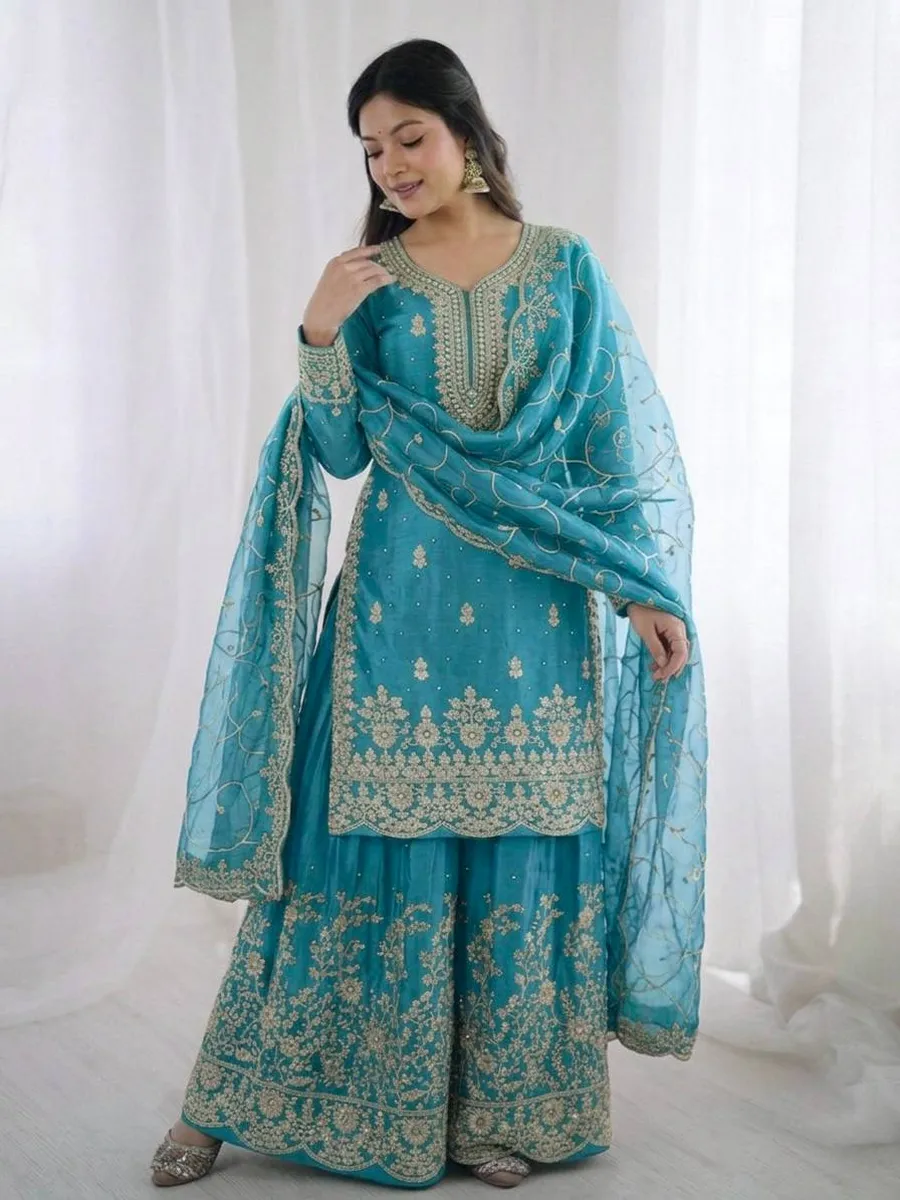 3NEW ARRIVAL GMY SILK EMBROIDERY SEQUENCE WORK MOTHDER DAUGHTER SET FESTIVE WEAR WHOLESALE PRICE ETHNIC GARMENT (40)