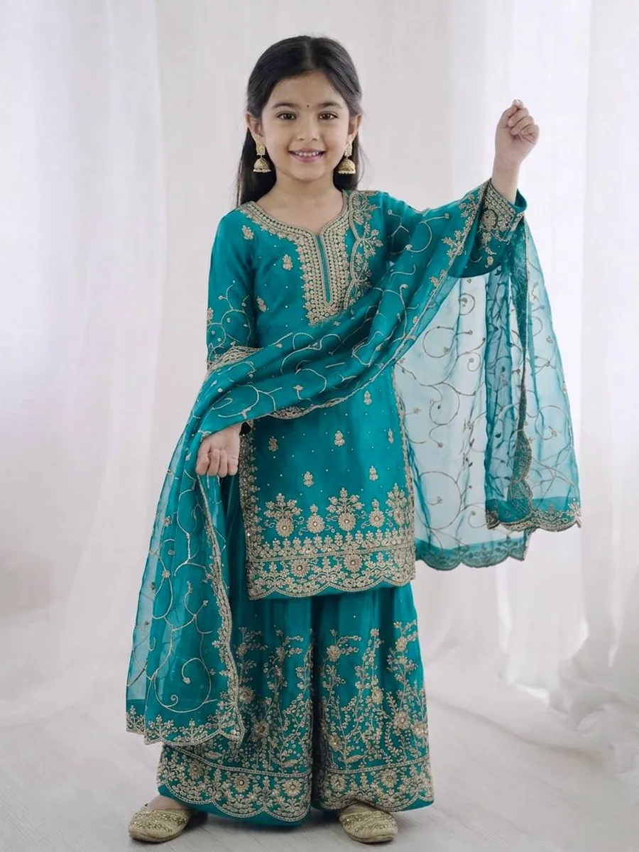 3NEW ARRIVAL GMY SILK EMBROIDERY SEQUENCE WORK MOTHDER DAUGHTER SET FESTIVE WEAR WHOLESALE PRICE ETHNIC GARMENT (43)