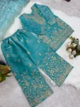 3NEW ARRIVAL GMY SILK EMBROIDERY SEQUENCE WORK MOTHDER DAUGHTER SET FESTIVE WEAR WHOLESALE PRICE ETHNIC GARMENT (47)