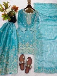 3NEW ARRIVAL GMY SILK EMBROIDERY SEQUENCE WORK MOTHDER DAUGHTER SET FESTIVE WEAR WHOLESALE PRICE ETHNIC GARMENT (47)