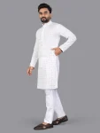 3RICH LOOK COTTON CHIKANKARI EMBROIDERY WORK MEN’S KURTA PAYJAMA FESTIVE WEAR WHOLESALE PRICE ETHNIC GARMENT (11)