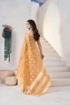 3RICH LOOK LINEN COTTON SILK GOLD ZARI AND SELF DESIGN WORK SAREE WITH UNSTITCHED BLOUSE FESTIVE WEAR WHOLESALE PRICE ETHNIC GARMENT (35)