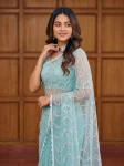 3RICH LOOK NET BEADS ,SEQUENCE, PEARLS EMBROIDERY WORK SAREE WITH UNSTITCHED BLOUSE PARTY WEAR WHOLESALE PRICE ETHNIC GARMENT (18)