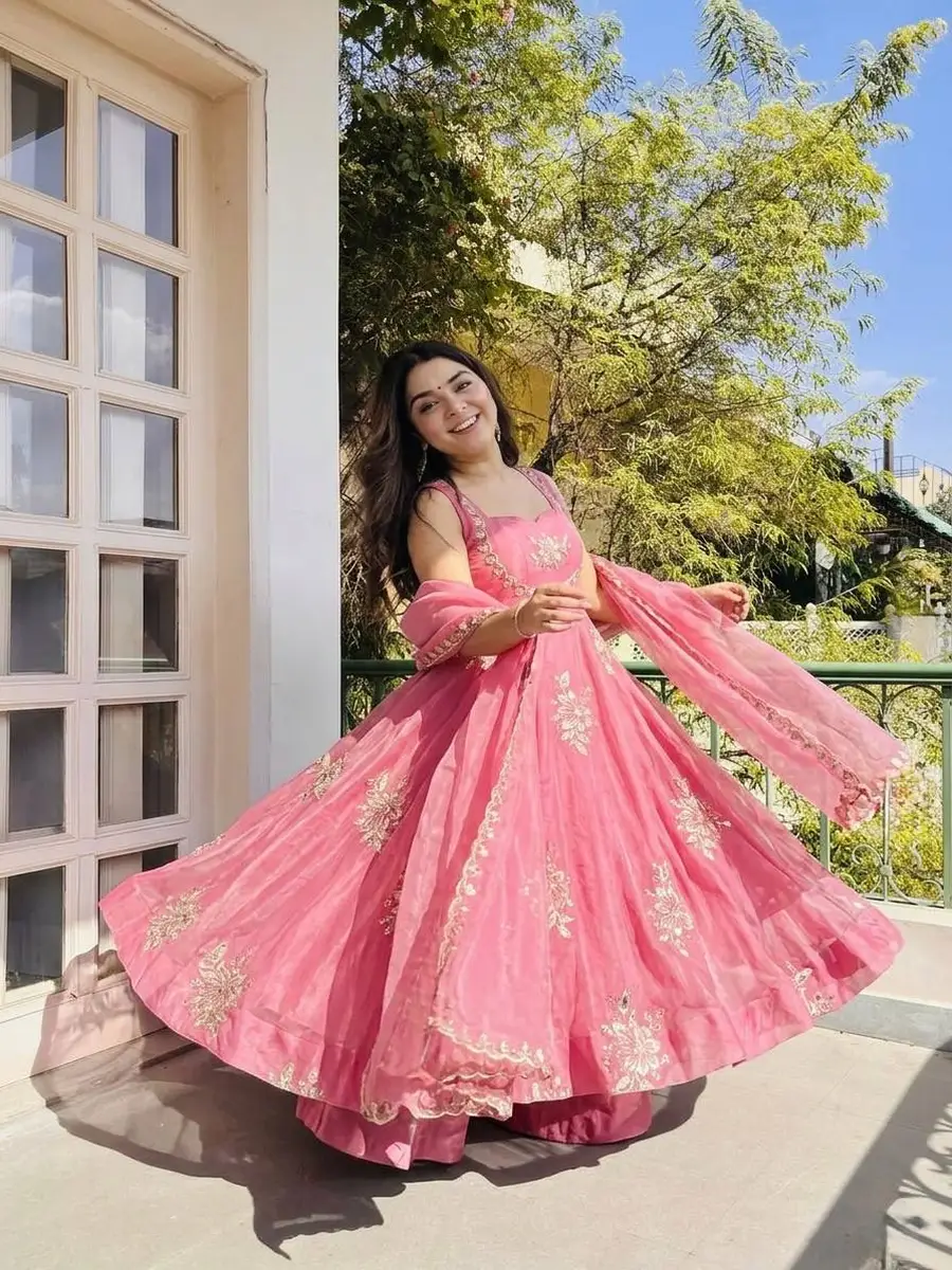 3TRENDING FENDY SILK EMBROIDERY SEQUENCE WORK GOWN PALAZZO WITH DUPATTA WEDDING WEAR WHOLESALE PRICE ETHNIC GARMENT (13)