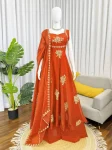 TRENDING FENDY SILK THREAD AND SEQUENCE WORK GOWN PALAZZO WITH DUPATTA