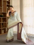 4CLASSIC LICHI SILK JACQUARD WORK SAREE WITH UNSTITCHED BLOUSE FESTIVE WEAR WHOLESALE PRICE ETHNIC GARMENT (18)