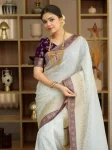 4CLASSIC LICHI SILK JACQUARD WORK SAREE WITH UNSTITCHED BLOUSE FESTIVE WEAR WHOLESALE PRICE ETHNIC GARMENT (18)