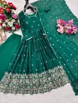 4DESIGNER CHINON SILK EMBROIDERY SEQUENCE WORK WITH REAL MIRROR HAND WORK GOWN BOTTOM WITH DUPATTA FESTIVE WEAR WHOLESALE PRICE ETHNIC GARMENT (12)