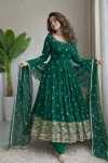 4DESIGNER CHINON SILK EMBROIDERY SEQUENCE WORK WITH REAL MIRROR HAND WORK GOWN BOTTOM WITH DUPATTA FESTIVE WEAR WHOLESALE PRICE ETHNIC GARMENT (12)