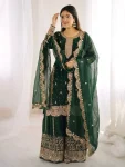 4DESIGNER FENDY SILK EMBROIDERY CODING AND SEQUENCE WORK TOP PALAZZO WITH DUPATTA FESTIVE WEAR WHOLESALE PRICE ETHNIC GARMENT (39)