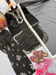 4DESIGNER ROMAN GLASS SILK EMBROIDERY 3 MM SEQUENCE WORK WITH RIVET MOTI WORK TOP PATIYALA WITH DUPATTA FESTIVE WEAR WHOLESALE PRICE ETHNIC GARMENT (9)