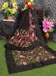 4DESIGNER SOFT NET CHIKANKARI EMBROIDERY WORK SAREE WITH UNSTITCHED BLOUSE PARTY WEAR WHOLESALE PRICE ETHNIC GARMENT (19)