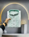 4DESIGNER SOFT SILK EMBROIDERY WORK AND SILVER SEQUENCE WORK MEN’S KURTA PAYJAMA FESTIVE WEAR WHOLESALE PRICE ETHNIC GARMENT (29)