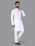 4FANCY COTTON CHIKANKARI EMBROIDERY WORK MEN’S KURTA PAYJAMA FESTIVE WEAR WHOLESALE PRICE ETHNIC GARMENT (11)