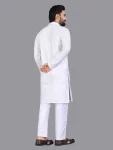 4FANCY COTTON CHIKANKARI EMBROIDERY WORK MEN’S KURTA PAYJAMA FESTIVE WEAR WHOLESALE PRICE ETHNIC GARMENT (11)