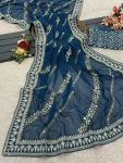 4FANCY GEORGETTE CODING SEQUENCE WITH CODING SEQUENCE BORDER WITH PIPING WORK SAREE WITH UNSTITCHED BLOUSE WEDING WEAR WHOLESALE PRICE ETHNIC GARMENT (11)