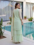 4FANCY GEORGETTE EMBROIDERY SEQUENCE ZARI WORK TOP SHARARA WITH DUPATTA FESTIVE WEAR WHOLESALE PRICE ETHNIC GARMENT (27)