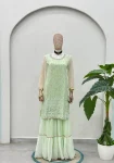 4FANCY GEORGETTE EMBROIDERY SEQUENCE ZARI WORK TOP SHARARA WITH DUPATTA FESTIVE WEAR WHOLESALE PRICE ETHNIC GARMENT (27)