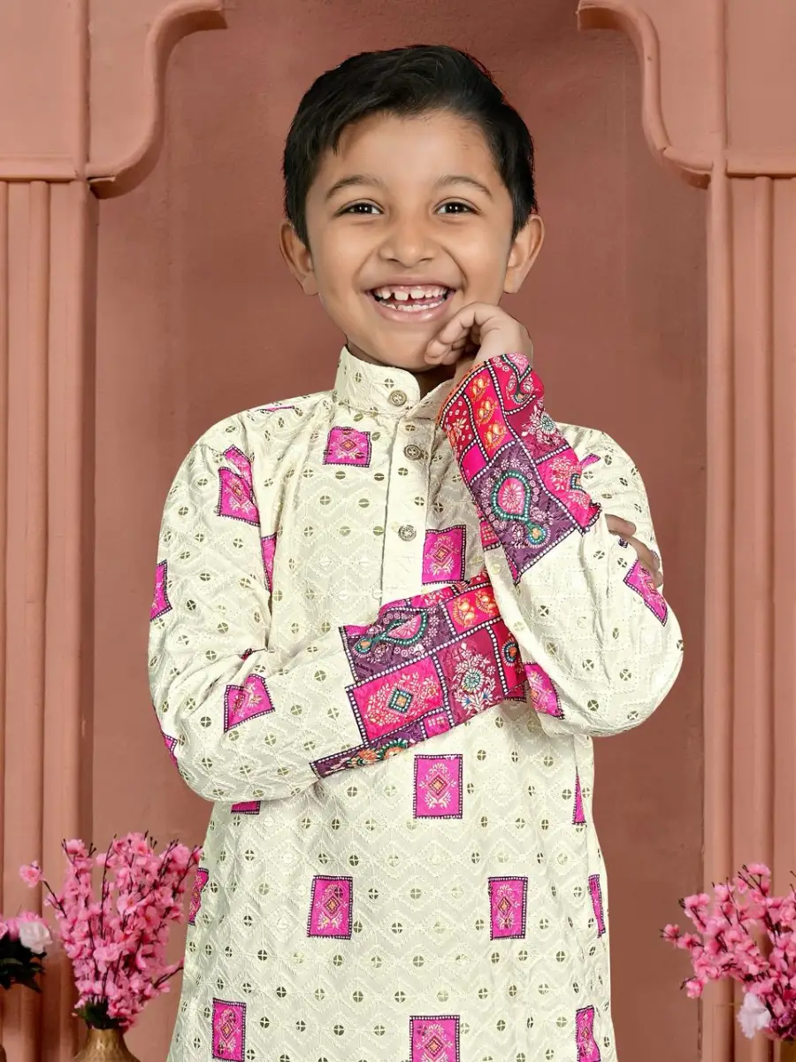 4FANCY RAYON CHIKANKARI WORK KID'S KURTA PAYJAMA FESTIVE WEAR WHOLESALE PRICE ETHNIC GARMENT (17)