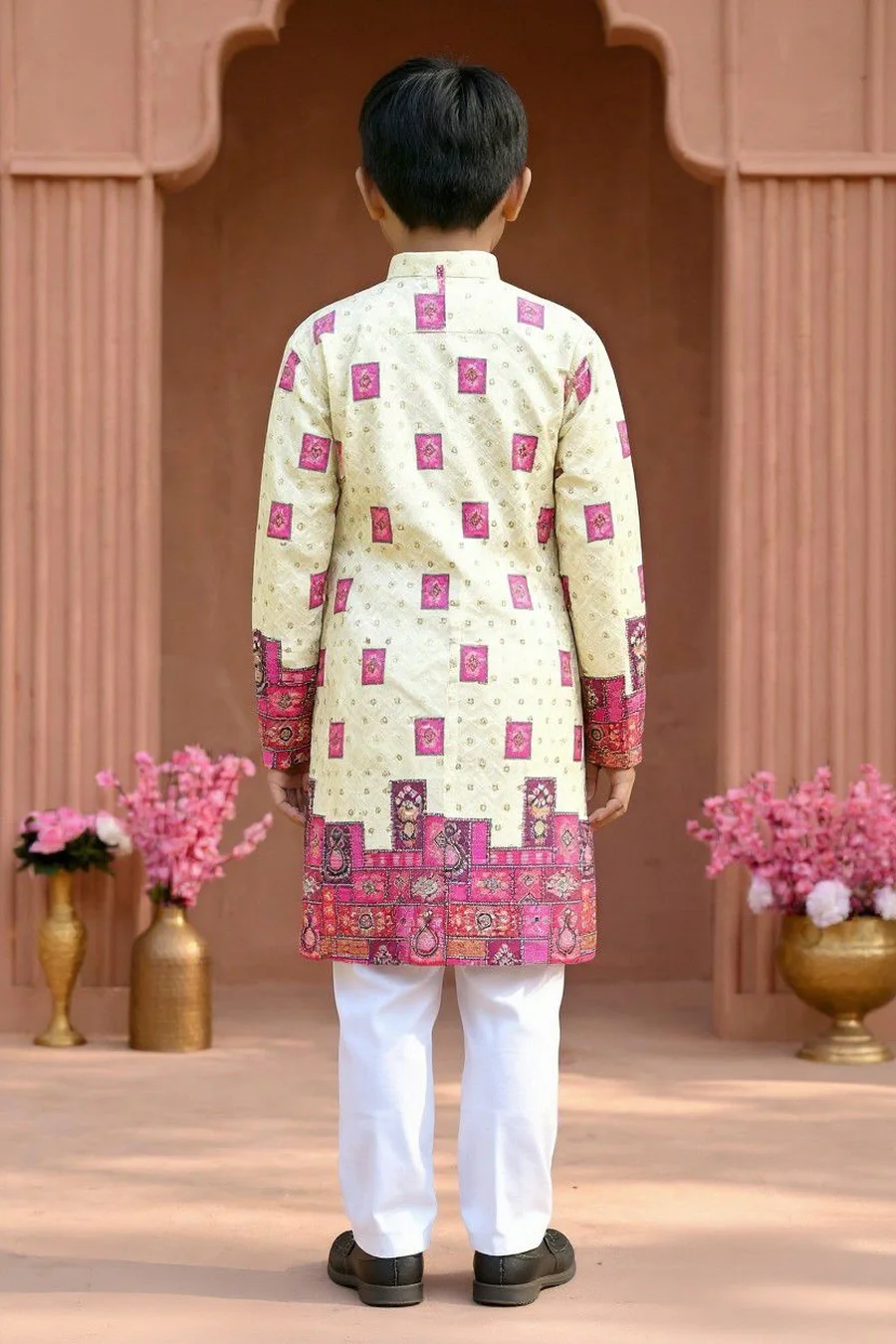 4FANCY RAYON CHIKANKARI WORK KID'S KURTA PAYJAMA FESTIVE WEAR WHOLESALE PRICE ETHNIC GARMENT (18)