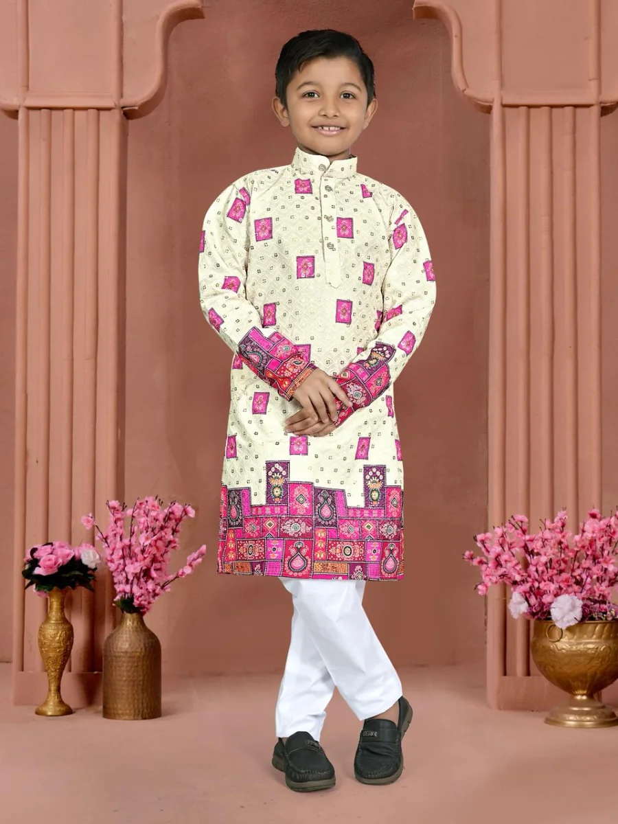 4FANCY RAYON CHIKANKARI WORK KID'S KURTA PAYJAMA FESTIVE WEAR WHOLESALE PRICE ETHNIC GARMENT (19)