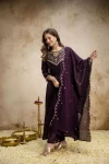 4FANCY VICHITRA SILK SEQUENCE CODING EMBROIDERY WORK TOP BOTTOM WITH DUPATTA FESTIVE WEAR WHOLESALE PRICE ETHNIC GARMENT (28)