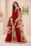 4MODERN GMY SILK EMBROIDERY SEQUENCE WORK MOTHER DAUGHTER SET FESTIVE WEAR WHOLESALE PRICE ETHNIC GARMENT (15)