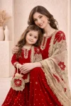 4MODERN GMY SILK EMBROIDERY SEQUENCE WORK MOTHER DAUGHTER SET FESTIVE WEAR WHOLESALE PRICE ETHNIC GARMENT (15)