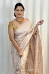 4MOST PICKED LICHI SILK JACQUARD WORK SAREE WITH UNSTITCHED BLOUSE FESTIVE WEAR WHOLESALE PRICE ETHNIC GARMENT (17)