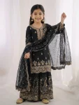 4NEW ARRIVAL GMY SILK EMBROIDERY SEQUENCE WORK MOTHDER DAUGHTER SET FESTIVE WEAR WHOLESALE PRICE ETHNIC GARMENT (5)