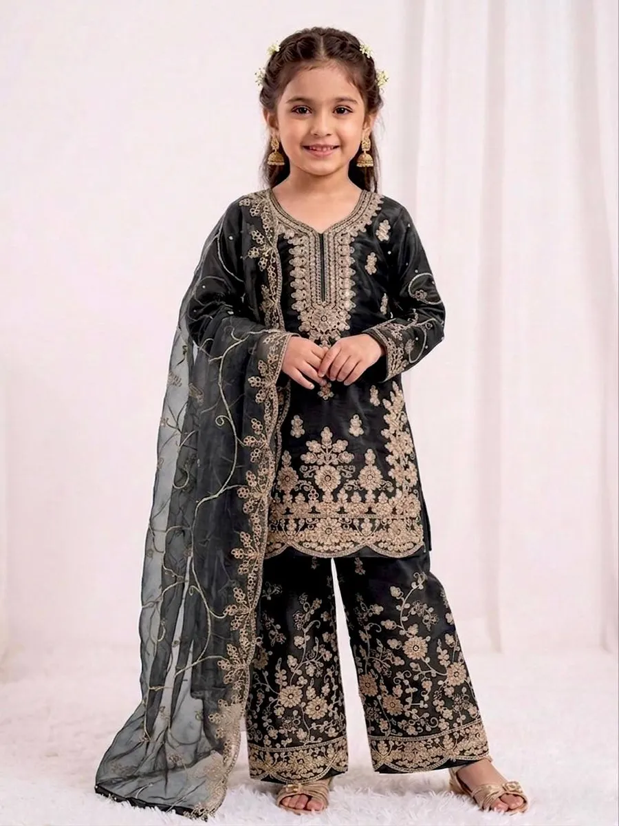 4NEW ARRIVAL GMY SILK EMBROIDERY SEQUENCE WORK MOTHDER DAUGHTER SET FESTIVE WEAR WHOLESALE PRICE ETHNIC GARMENT (5)