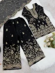 4NEW ARRIVAL GMY SILK EMBROIDERY SEQUENCE WORK MOTHDER DAUGHTER SET FESTIVE WEAR WHOLESALE PRICE ETHNIC GARMENT (5)