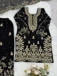 4NEW ARRIVAL GMY SILK EMBROIDERY SEQUENCE WORK MOTHDER DAUGHTER SET FESTIVE WEAR WHOLESALE PRICE ETHNIC GARMENT (5)