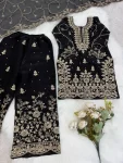 4NEW ARRIVAL GMY SILK EMBROIDERY SEQUENCE WORK MOTHDER DAUGHTER SET FESTIVE WEAR WHOLESALE PRICE ETHNIC GARMENT (5)