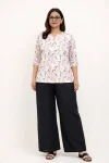 NEW ARRIVAL RAYON DIGITAL PRINT WORK TOP PALAZZO SET WHITE