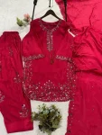 4RICH LOOK CHINON SEQUENCE EMBROIDERY WORK TOP PATIYALA WITH DUPATTA FESTIVE WEAR WHOLESALE PRICE ETHNIC GARMENT (25)