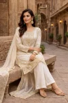 4RICH LOOK FENDY SILK EMBROIDERY SEQUENCE WORK TOP PALAZZO WITH DUPATTA WEDDING WEAR WHOLESALE PRICE ETHNIC GARMENT (18)