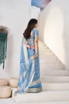 4RICH LOOK LINEN COTTON SILK GOLD ZARI AND SELF DESIGN WORK SAREE WITH UNSTITCHED BLOUSE FESTIVE WEAR WHOLESALE PRICE ETHNIC GARMENT (27)