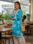 4TRENDING COTTON EMBROIDERY WORK TOP BOTTOM SET DAILY WEAR WHOLESALE PRICE ETHNIC GARMENT (13)