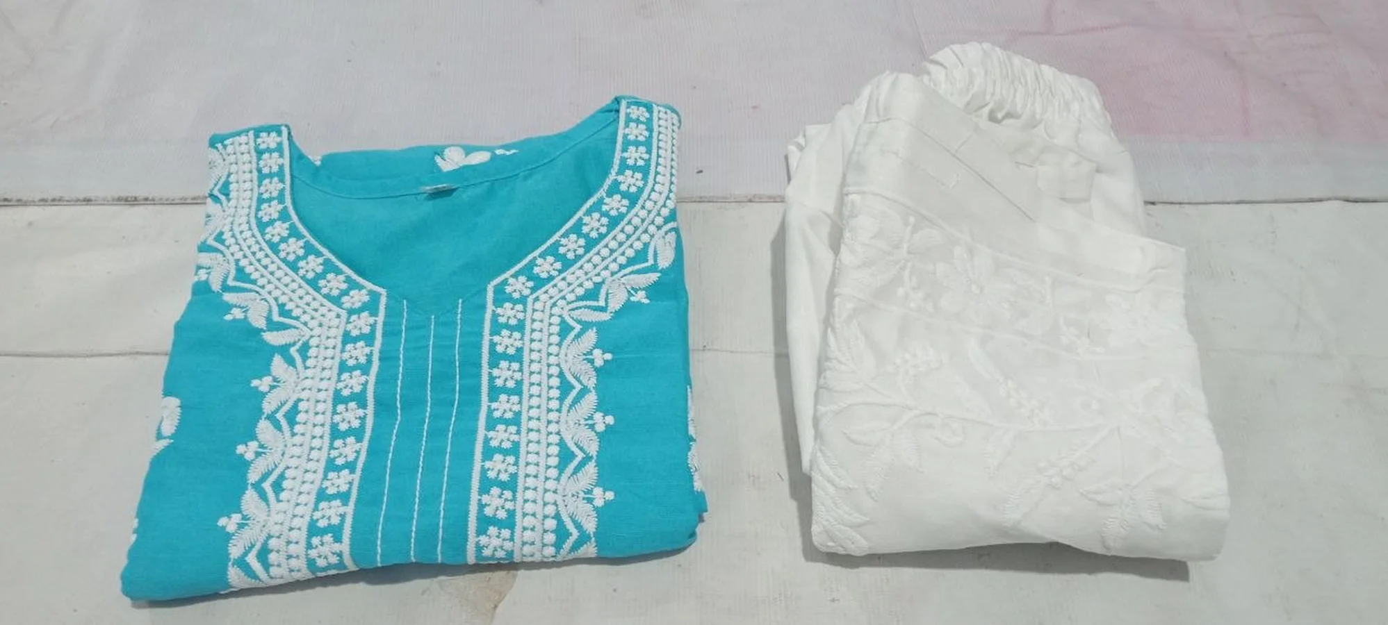 4TRENDING COTTON EMBROIDERY WORK TOP BOTTOM SET DAILY WEAR WHOLESALE PRICE ETHNIC GARMENT (15)
