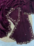 4TRENDING FENDY SATIN KHATLI CUT DANA HANDWORK WITH ARC BORDER WORK SAREE WITH UNSTITCHED BLOUSE PARTY WEAR WHOLESALE PRICE ETHNIC GARMENT (11)